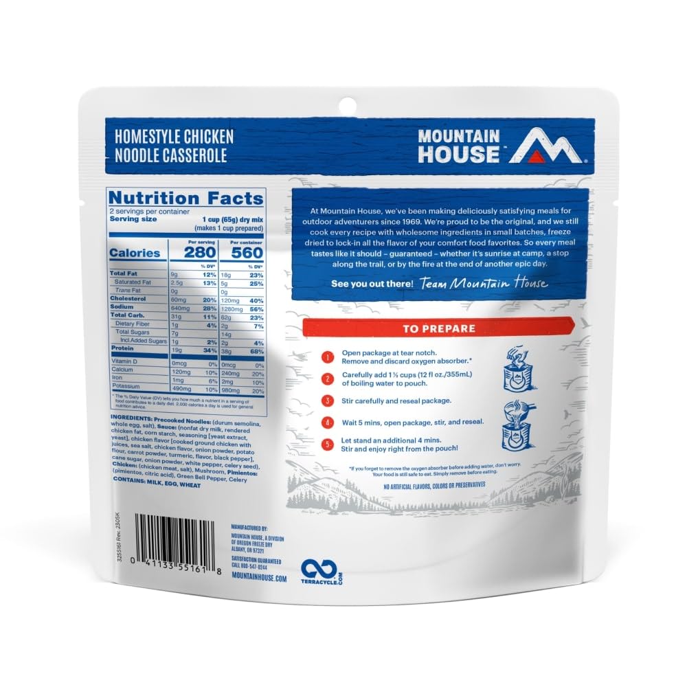 Mountain House Homestyle Chicken Noodle Casserole Freeze Dried Backpacking & Camping Food 6-Pack
