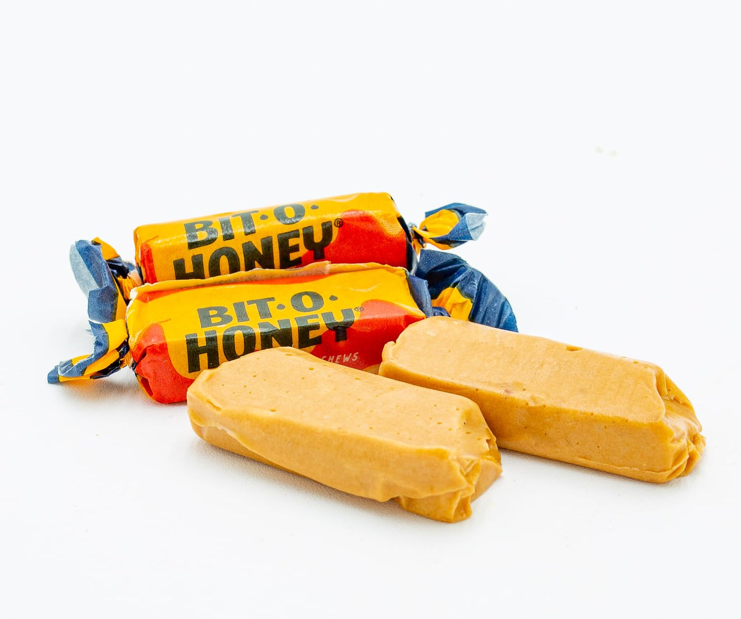Bit-O-Honey Candy 1 Lb - Bulk Bag, Retro Taffy, Honey & Almond Flavor, Soft Chewy, Individually Wrapped (65 Pieces)