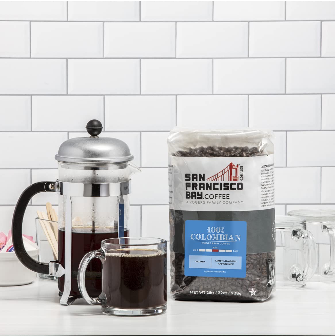 San Francisco Bay Colombian Supremo, Whole Bean Coffee, 908G - Medium Roast
