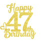 47 Birthday Cake Toppers-Gold Glitter, 47Th Cake Topper For Men,47 Cake Topper For Women, 47Th Birthday Decorations,47Th Birthda
