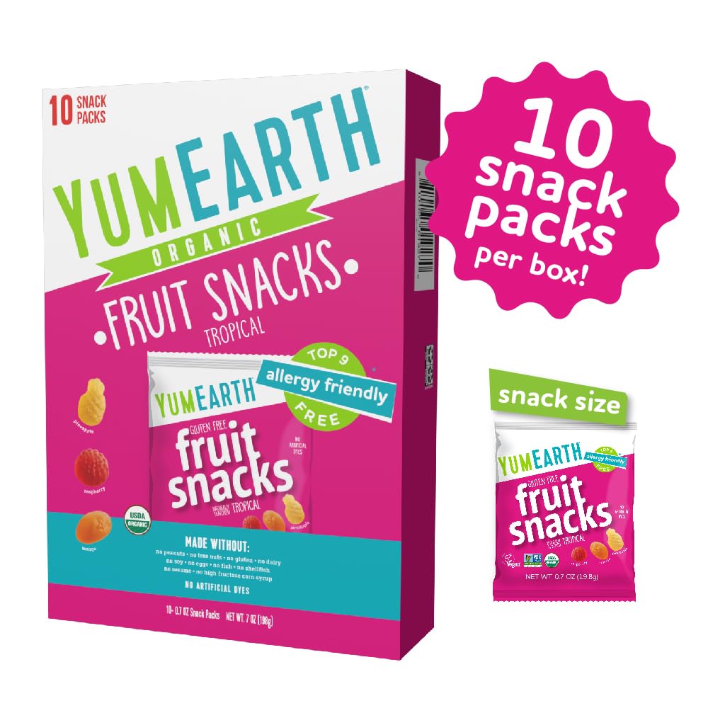 Yumearth Organic Tropical Fruit Snacks, 0.7 Ounce (Pack Of 10)