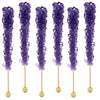 Fruidles Grape Rock Candy Lollipops Pops Candy Suckers, Color and Flavor Assortment, Individually Wrapped, 6.5'' (6-Pack)