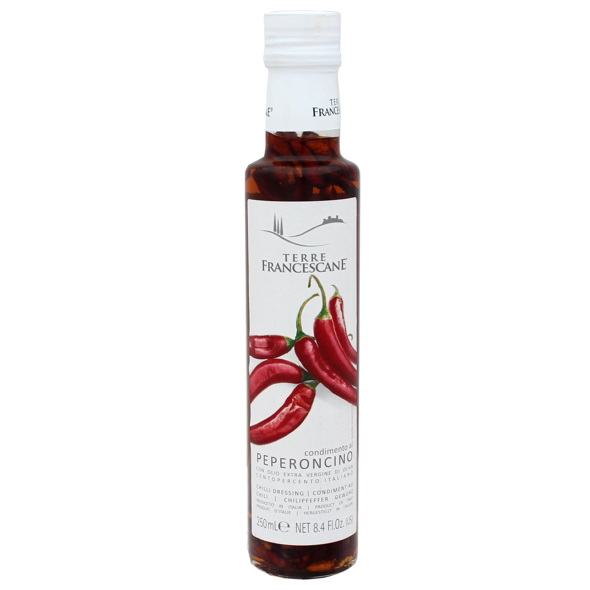 Terre Francescane Chilli Dressing with 100% Italian Extra Virgin Olive Oil - 250ml - 8.45 Fl Oz