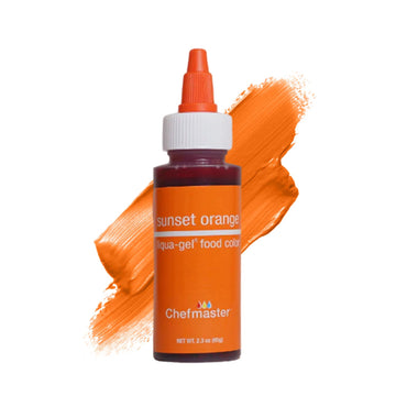Chefmaster Liqua-Gel Food Coloring, Sunset Orange, 2.3 oz, Professional-Grade Dye for Icing, Frosting, Fondant, Fade-Resistant