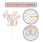 BCHOCKS 24 Pcs Cupcake Toppers Rose Gold Glitter for 30th Birthday Party Decorations