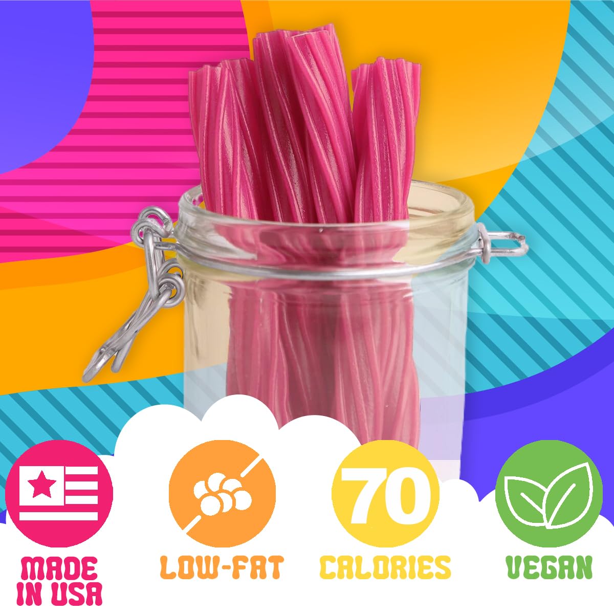 Amish Good Gourmet Licorice Twist Candy - Watermelon Flavor, Sweet & Chewy, 16 Oz (2 Pack)