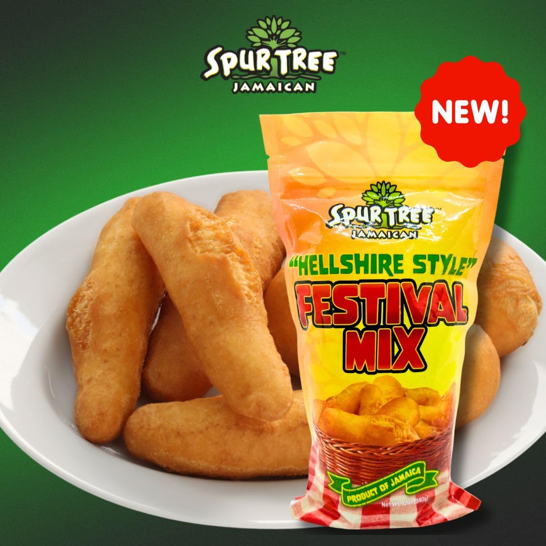 Spur Tree Jamaican Festival Mix - Seasoned Coating for Crispy Flavor - 48 Ounce