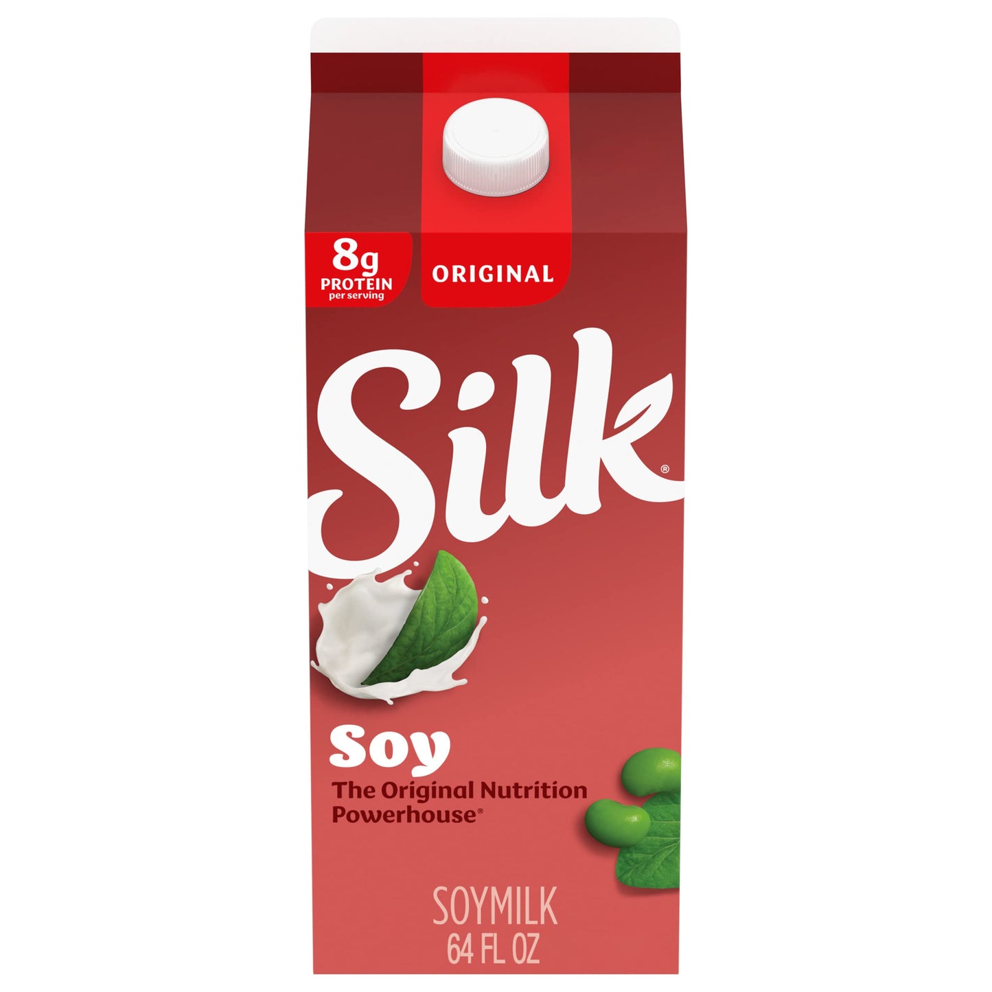 Silk Soymilk, Original, Dairy-Free, Vegan, Non-GMO Project Verified, Half Gallon, 64 Fl Oz