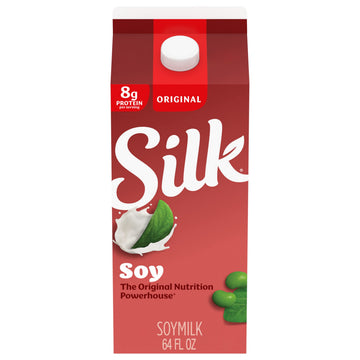 Silk Soymilk, Original, Dairy-Free, Vegan, Non-GMO Project Verified, Half Gallon, 64 Fl Oz