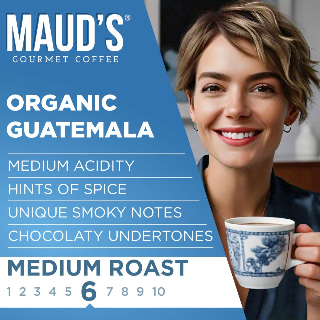 Maud'S Organic Guatemalan Coffee Pods, 50 Ct | Fair Trade Single Origin | 100% Arabica Organic Medium Dark Roast Coffee | Solar