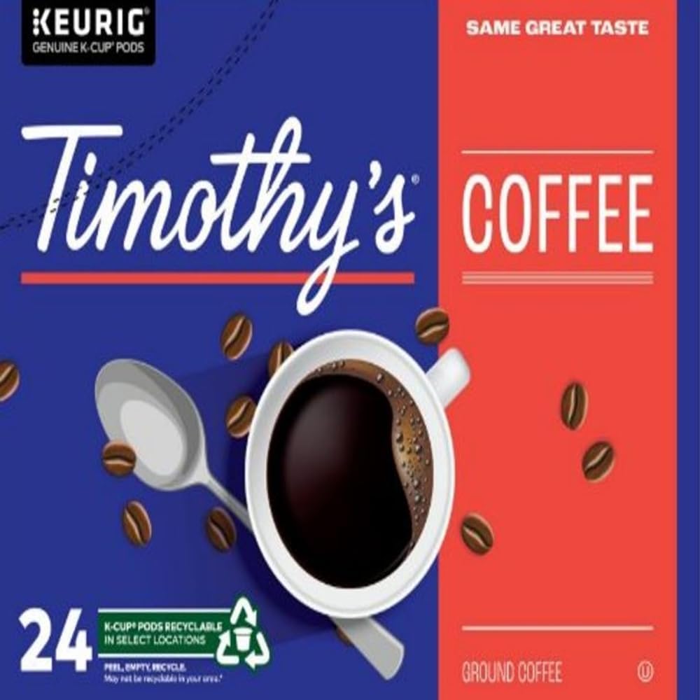 Timothys World Coffee German Chocolate Cake K-Cup Pods, 96 Count, Compatible with Keurig Brewers