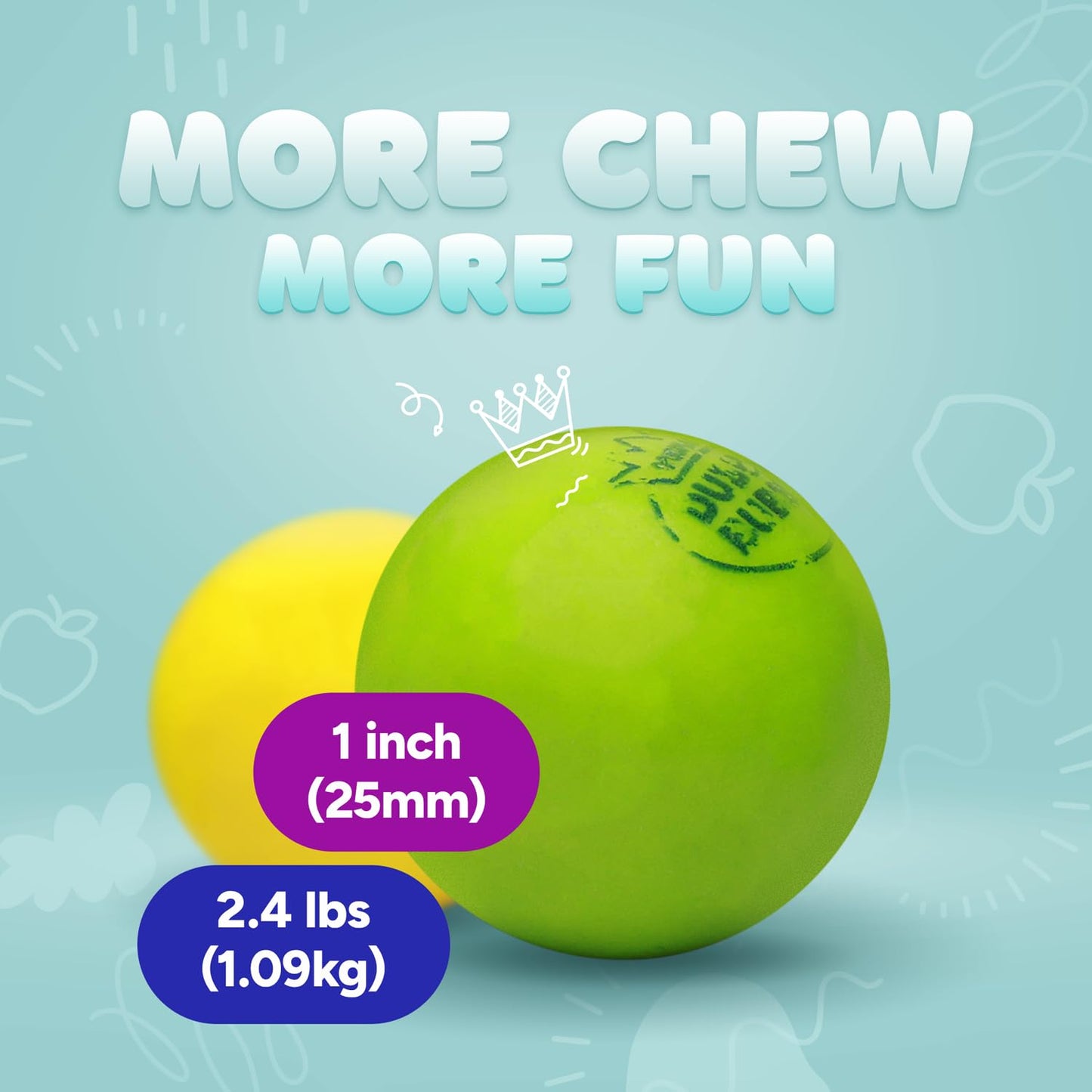 Gumballs For Gumball Machine - 1 Inch Large Gumballs - Tropical Fruit Big Gum Balls - 2.4 Lb Gumball Machine Refills - 1" Gumballs - Bulk Gum For Kids - Assorted Chewing Gum
