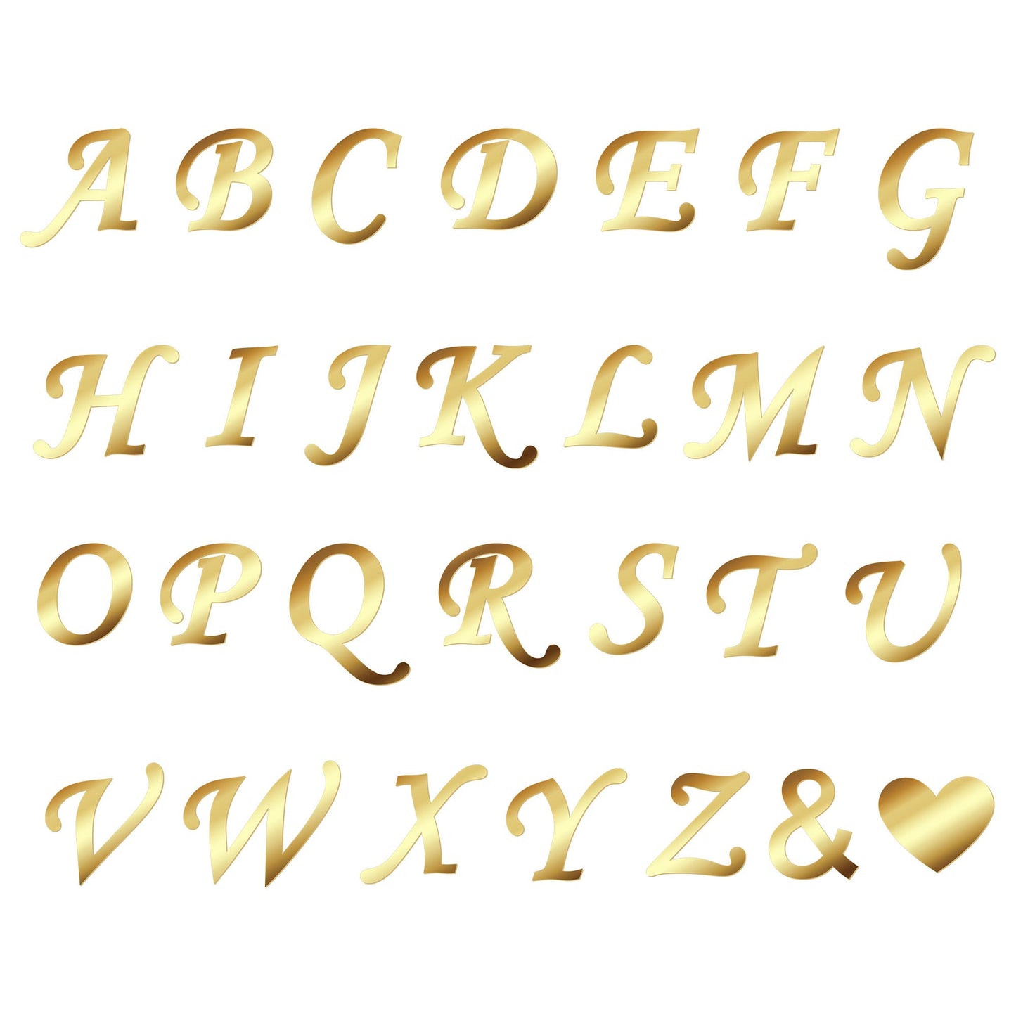 Gyufise 28Pcs Gold Acrylic Alphabet Cake Toppers, Custom Cupcake Picks A-Z, Small Mirrored Gold for Weddings, Baby Showers, Birthdays