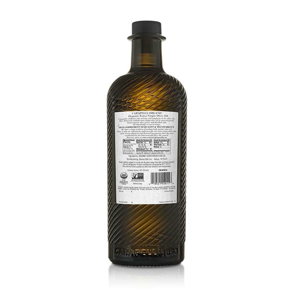 Carapelli - Organic Extra Virgin Olive Oil: Cold-Pressed Organic Evoo - 33.8 Fluid Ounces (1 Liter)