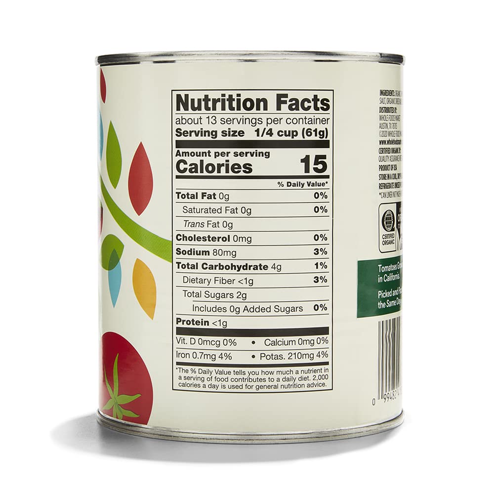 365 by Whole Foods Market, Organic Crushed Tomatoes With Basil, 28 Ounce