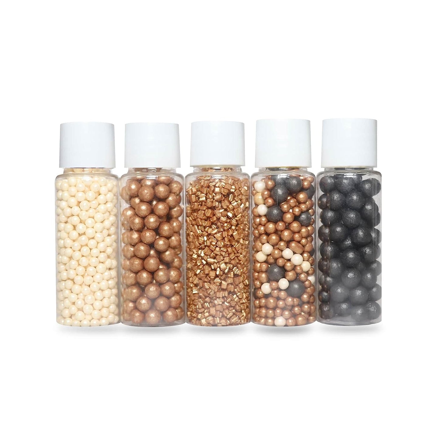 Sprinkles - Confect Sprinkles for Cakes & Cupcakes Decoration Assorted pack of 5 Wood-Land Disco Ball Mashup Sprinkles Mix Black