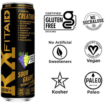 LIFEAID Recovery Blend with Creatine, FITAID  , 12 Fl Oz, Pack of 24, Black