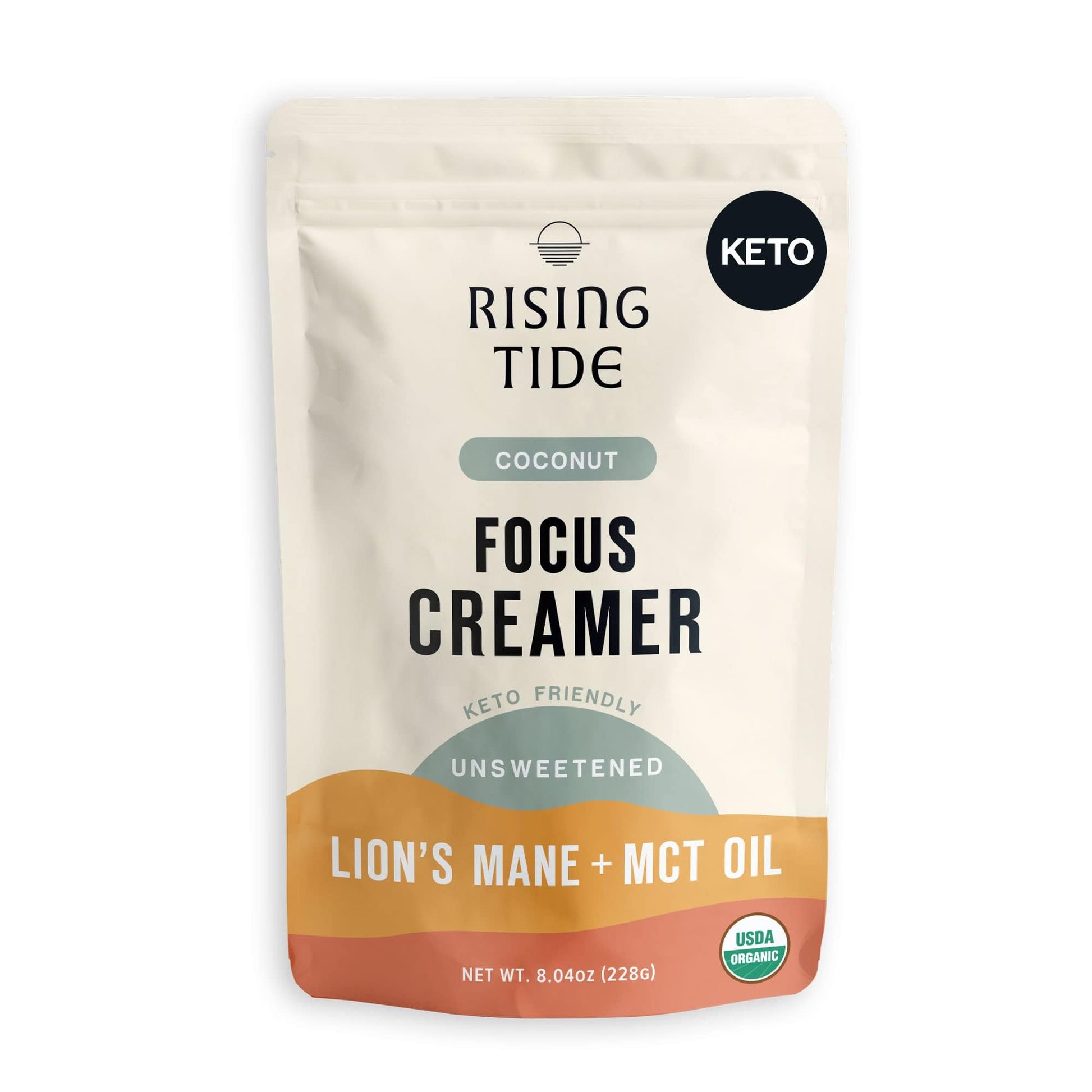 Rising Tide Focus Mushroom Coffee Creamer - Creamy Coconut Powdered Creamer - Superfood Blend For Enhanced Energy And Focus - No