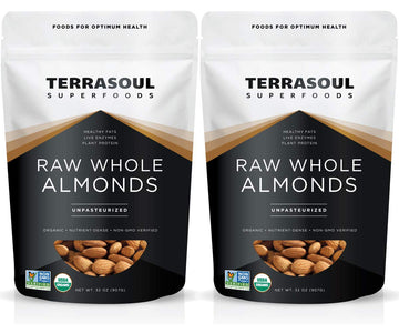 Terrasoul Superfoods Raw Unpasteurized Organic Almonds (Sproutable), 4 Pounds