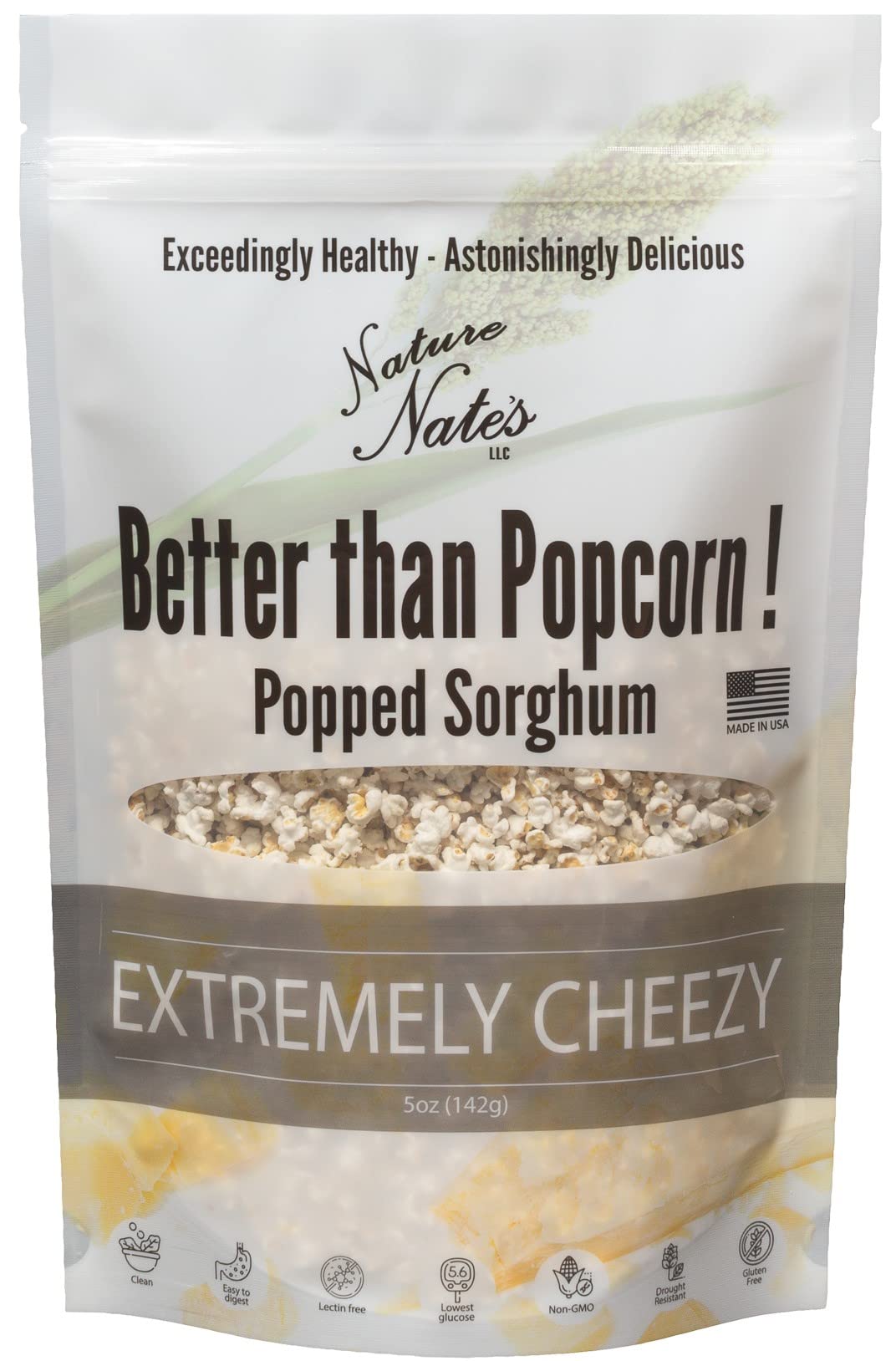 Nature Nates Extreemly Cheezy Popped Sorghum, 5 Oz