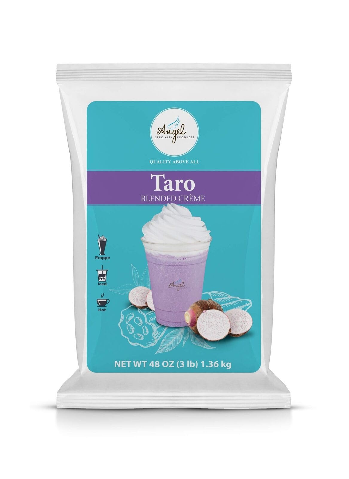 Taro Blended Crème Mix By Angel Specialty Products [3 Lb]