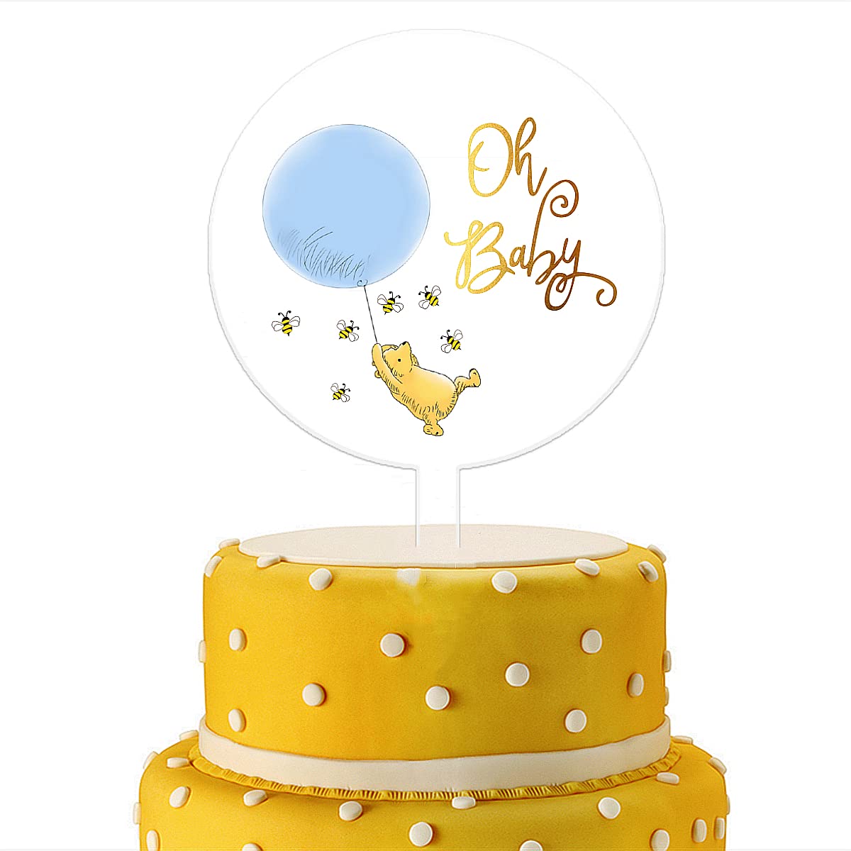 Pooh Cake Topper Acrylic Cute Winnie Cake Topper For Birthday Party Cake Decorations Baby Shower Decorations Perfect Addition Fo