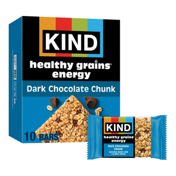 KIND Healthy Grains Energy Bars, Dark Chocolate Chunk, Gluten Free, 10 Count Value Pack, 14.1oz