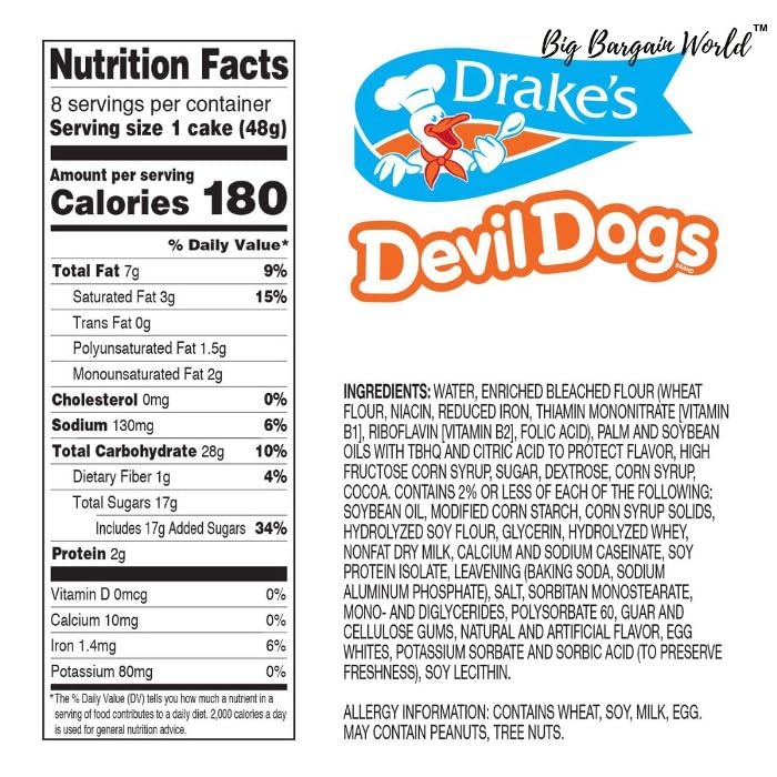 Bundle Variety Pack, Ring Dings, Devil Dogs And Funny Bones Snack Cakes 4 Pack