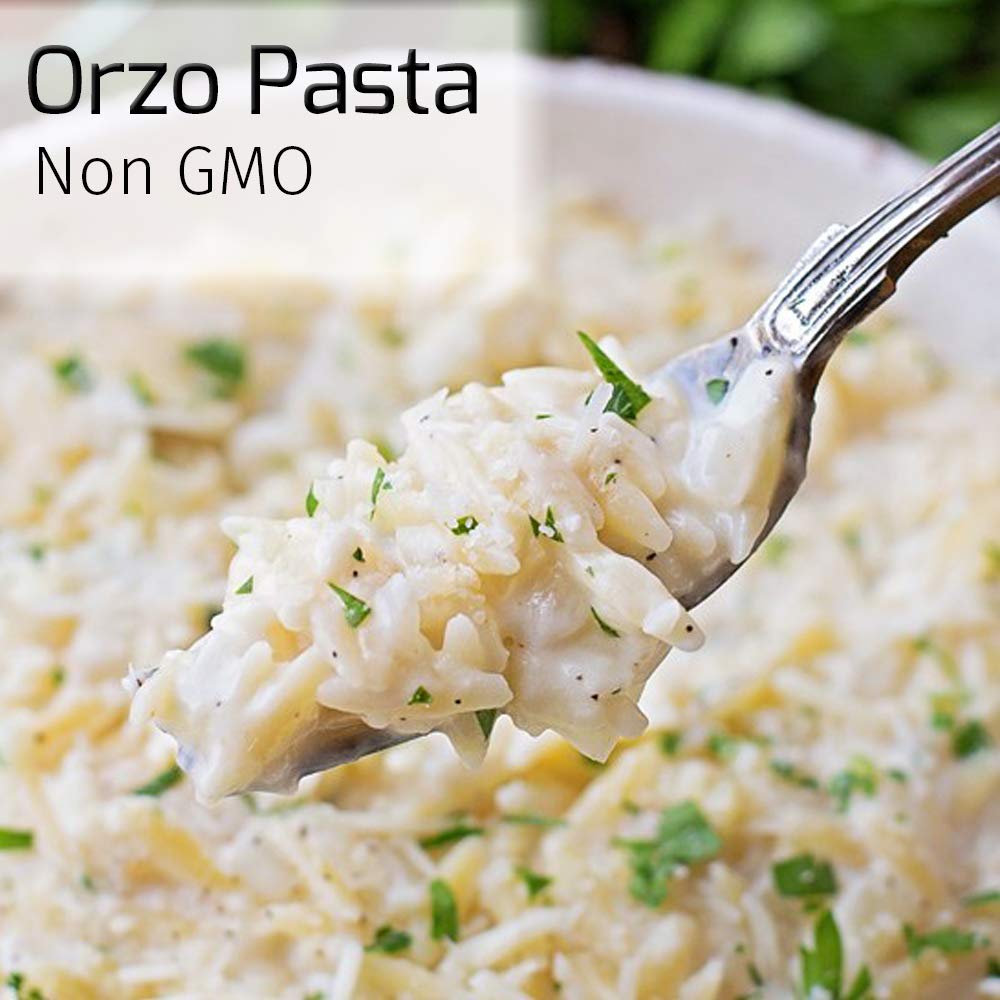 Golden Orzo Pasta - Natural Rice-Shaped for Soups & Salads, 32 Oz (2 Lb)