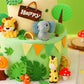 Jevenis Luxury Jungle Baby Animals Cake Decoration Wild One Cake Decoration Safari Cake Decoration Giraffe Elephant Lion Tiger C
