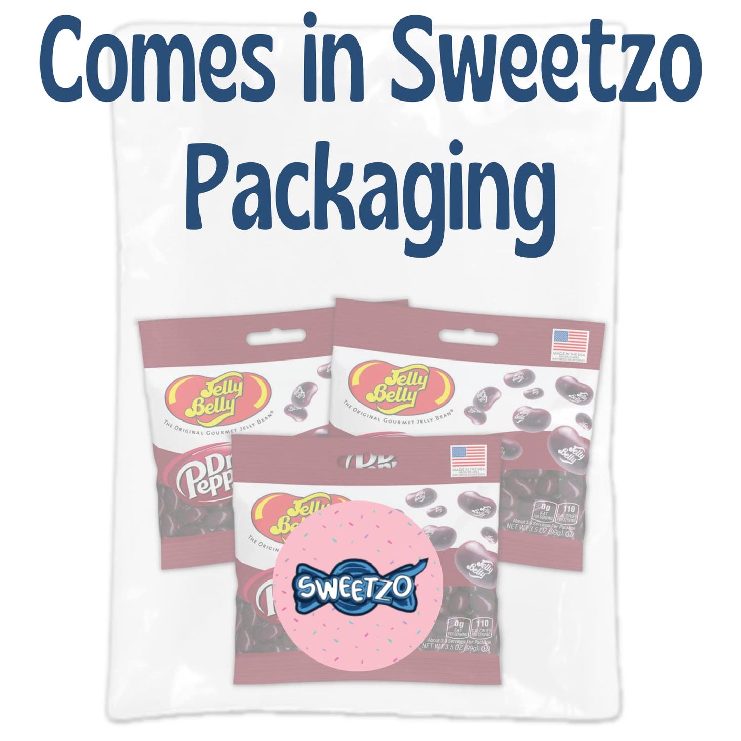 Dr. Pepper Jelly Beans, Soda Flavored Chewy Candies, Bulk Individually Bagged Shareable Candies, Pack Of 3, 3.5 Ounces