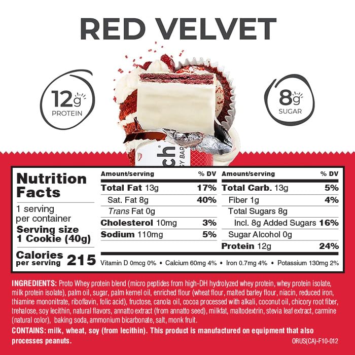 Power Crunch Protein Wafer Bars, High Protein Snacks With Delicious Taste, Red Velvet, 1.4 Ounce (12 Count)