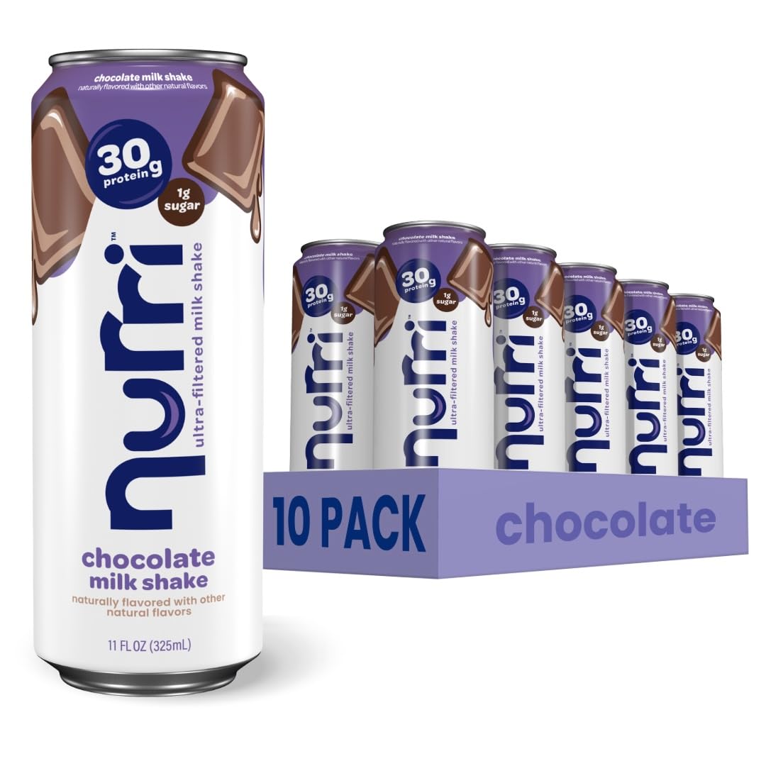 Nurri - 30G Protein Ultra Filtered Milk Shake - Chocolate - Lactose Free  Low Sugar  150 Calories  10 Vitamins And Minerals - 11 Fl Oz  10 Cans