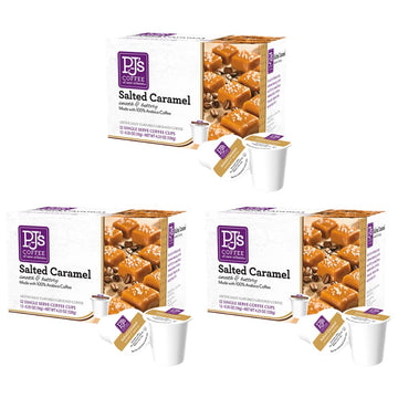 Pjs Coffee - Salted Caramel Single Serve Cups, 12 Count (Pack Of 3)