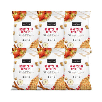 Safe + Fair Plant-Based Gourmet Apple Pie Flavored Popcorn - Honeycrisp Apple Pie Drizzled Kettle Corn Popcorn Non-GMO Gluten-Fr