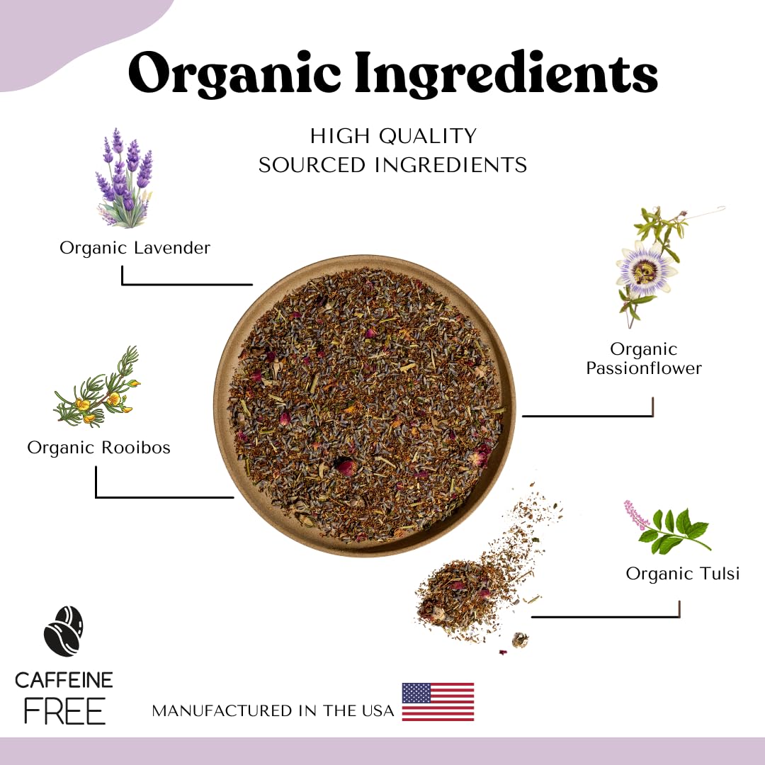 Autoimmunitea - Aip Stress Relief, Bedtime Blend For Restful Sleep, Calming Tea For Stress, Lavender, Tulsi, Passion Flower Orga