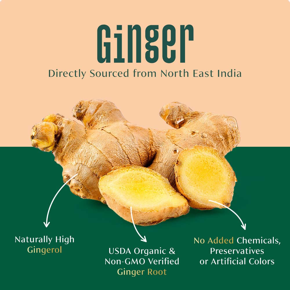 Vahdam, Organic Ginger Powder (2.47Oz) 100% Raw Ground Ginger Root Powder From India | Active Gingerol - Non Gmo, Gluten Free |