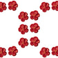 OCREME Royal Icing Sugar Flower Set of 14, 1 Inch, Red, for Cake Decorating, Cupcake Toppers, Model OCRIF-24