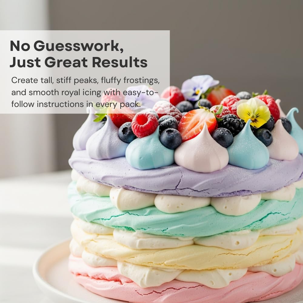 Chefmaster Meringue Powder, Egg White Substitute, Non-GMO, Easy-to-Use, 8 oz