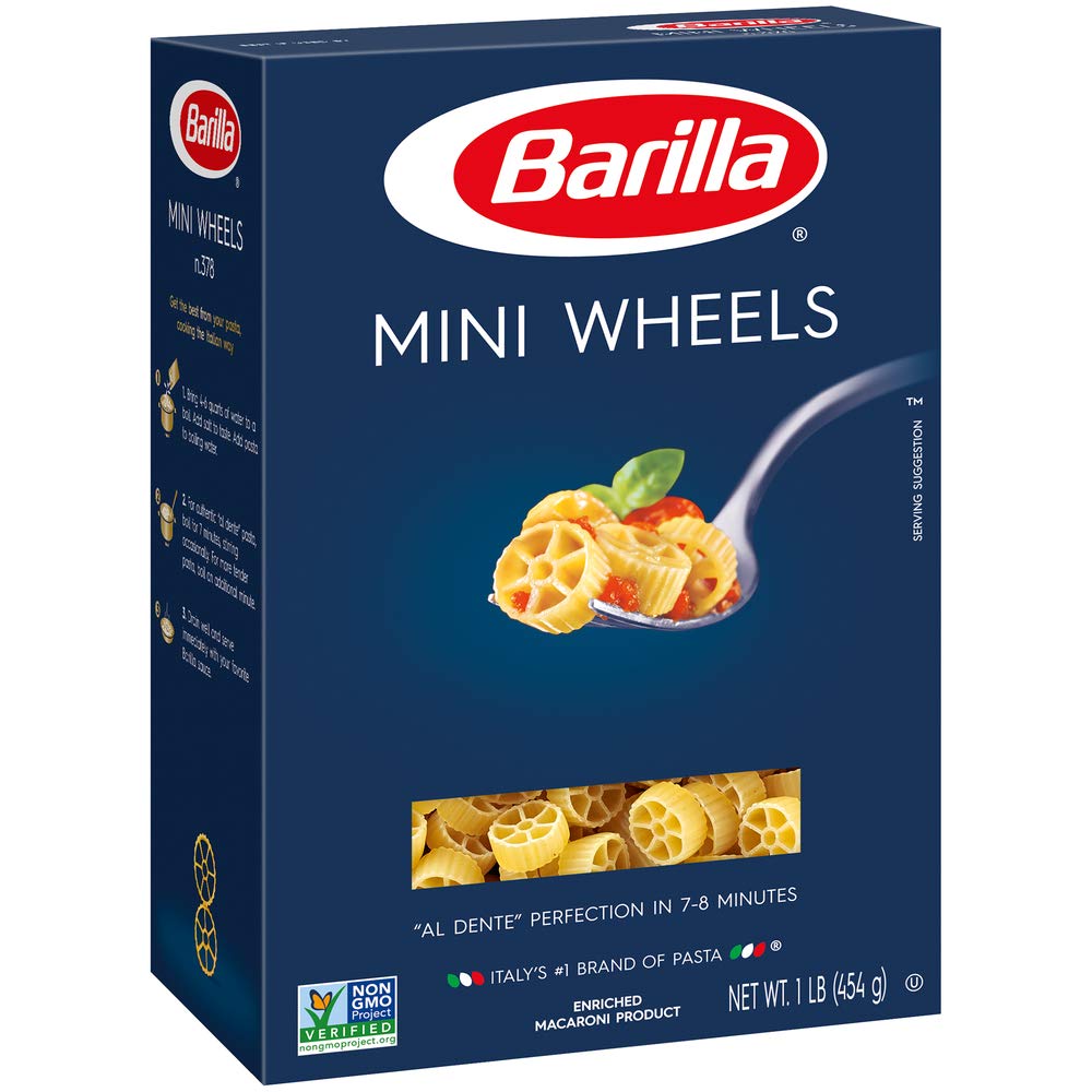 Barilla Mini Wheels Pasta, 16 Ounce Boxes (Pack of 4)
