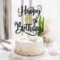 Happy 6Th Birthday Cake Topper, 6 Birthday Party Cake Decorations (Black And Gold Flashes, 6Th)