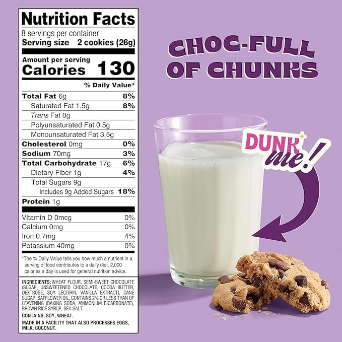 Back To Nature - Chocolate Chunk Cookies - Made With Seriously Tasty Real Ingredients Like Wheat Flour - Non-Gmo - 7.5 Ounce