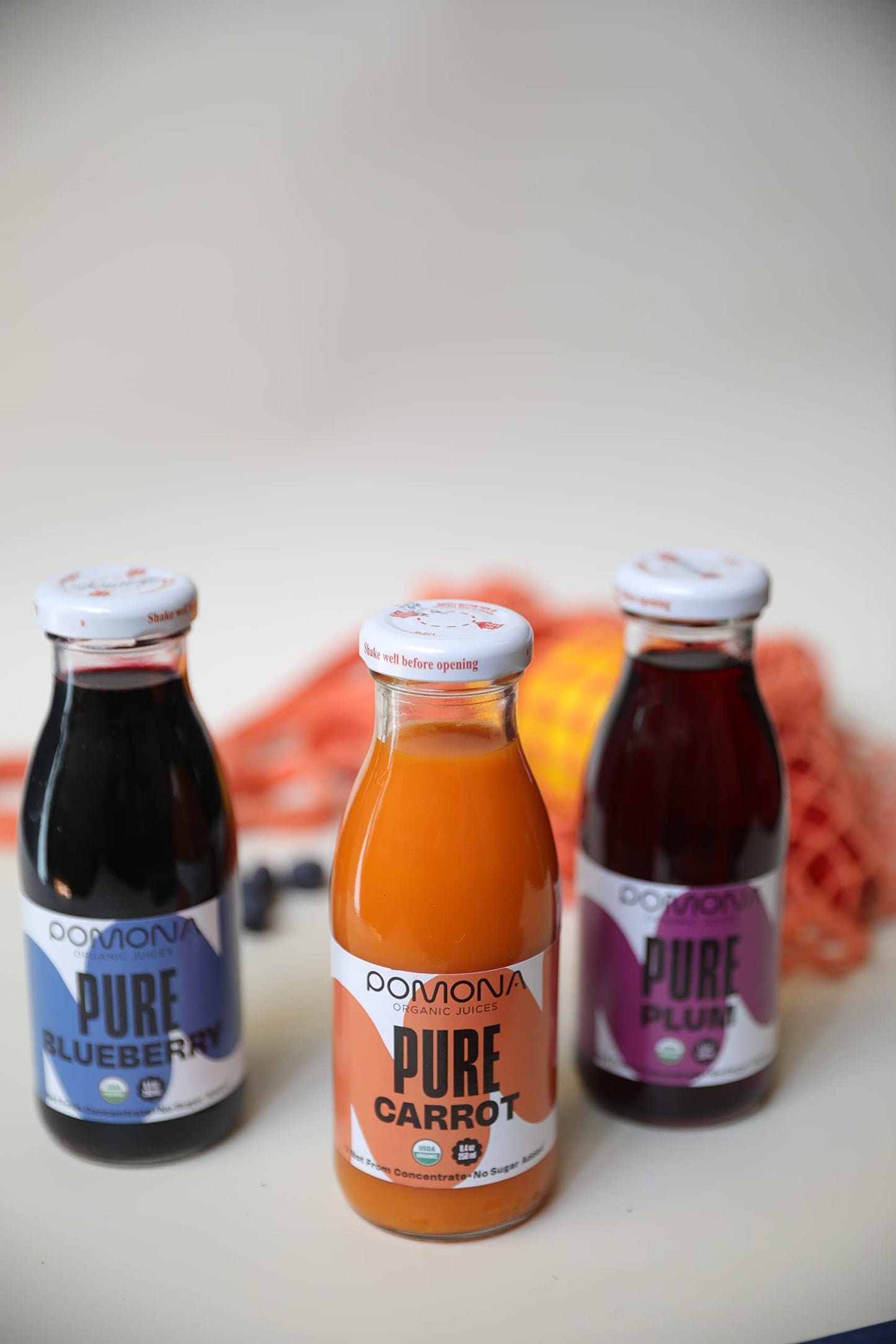Pomona Organic Juices Pure Blueberry Juice, Cold Pressed Organic Juice, Non-GMO, No Sugar Added, Not from Concentrate, Gluten Fr