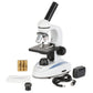 Super Savings - 40X-1000X Portable Led Monocular Student Microscope With 25-Piece Prepared Slides Set And Tweezers Plus Bonus Ha