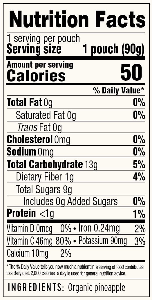 Golden Farms Pineapple Pouches, Single Ingredient Healthy Snacks (Pack Of 12), 100% Pure Fruit, No Added Sugar, Vegan, Gluten-Fr