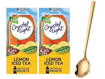 Sukkar Pasha Crystal Light On The Go Drink Mix, Sugar-Free, Lemon Iced Tea, 2 Pack of 10, 0.67 Ounce Each