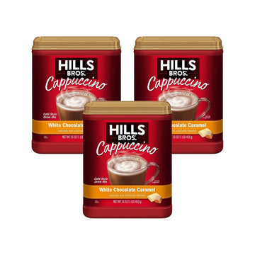 Hills Bros, White Chocolate Caramel Cappuccino, 16oz Container (Pack of 3)