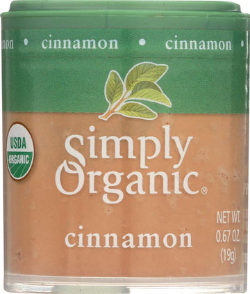 Simply Organic Ground Cinnamon, Certified Organic | 0.67 oz | Pack of 4 | Cinnamomum burmannii (Nees & T. Nees) Blume