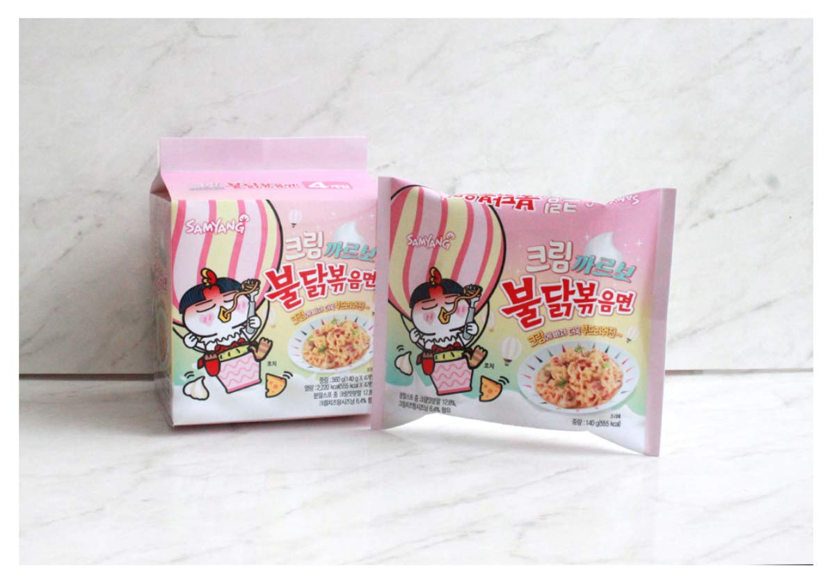 [Samyang] Cream Carbo Bulldark Spicy Chicken Roasted Noodle Soup (Pack Of 4) / Korean Food/Korean Ramen/Spicy Korea Noodle Chall