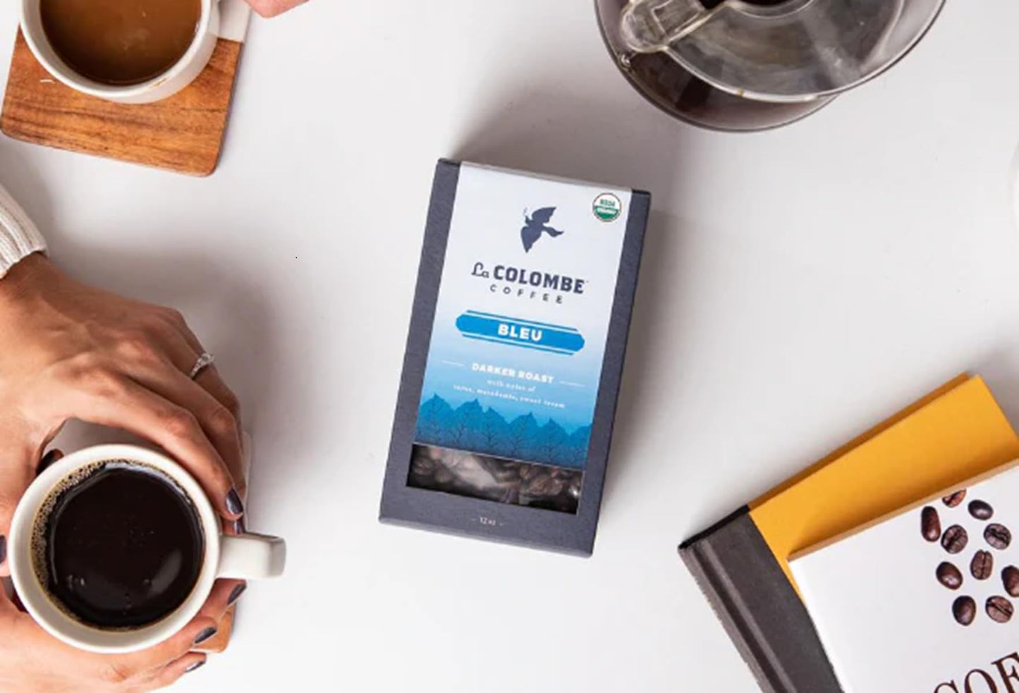 La Colombe Bleu Dark Roast Whole Bean Coffee - 12 Ounce, 1 Pack - Notes of Cocoa, Macadamia & Sweet Cream with Beans from Hondur